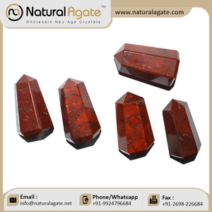 Trending piedras naturales puntos de cristal curativo Punto de cuarzo claro jaspe rojo 6 PUNTO DE obelisco facetado a precio de mercado - Product Image 3