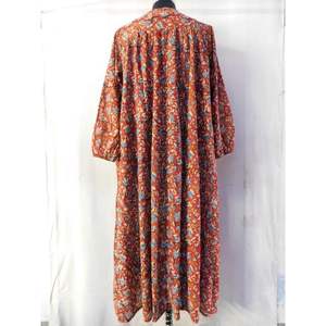 Handmade Floral Hand Block Printed Pure Cotton Bohemian Style Outdoor Sexy Beach Summer Casual Wear <b>Dress</b> <b>Tunics</b> <b>Dresses</b> - Product Image 2