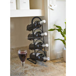 Vente en gros de 4 bouteilles de vin de table Porte-bouteilles en métal et fer pour bar et hôtels Whisky et bière Stockage Barware - Product Image 2