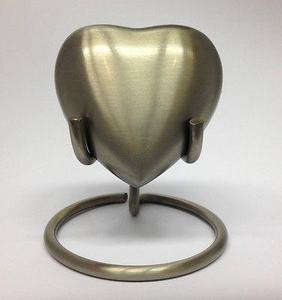 Mini recuerdo de corazón negro, urna funeraria con soporte - Product Image 1