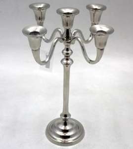 Bougeoir fini nickel Design haut de gamme Pièce maîtresse de luxe Candélabre Décorations de fête de mariage 5 bras décoratifs - Product Image 2