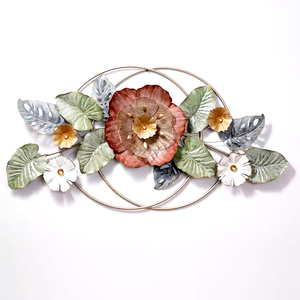 Stylish Wrought Iron <b>Wall</b> Hanging <b>Artificial</b> <b>Flower</b> Ornaments Crafts 3D Home for Living Room Bedroom Dining Room Hallway - Product Image 5