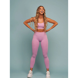 Nouveaux leggings côtelés rose lavande pour femmes, très tendance et nouvellement arrivés - Product Image 5