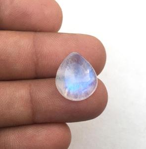 Piedra lunar arcoíris natural, cabujones blancos lisos en forma de pera, calidad AAA, 13x15mm, piedras preciosas sueltas para la fabricación de joyas, cuentas de piedra - Product Image 2