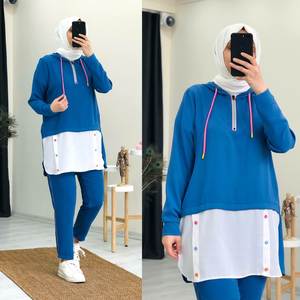 Nouvelle saison, robe longue deux pièces pour femmes, vêtements islamiques, abaya, kaftan, mode islamique, qualité turque - Product Image 2