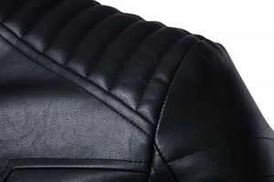 Veste de motard unisexe en cuir de mouton véritable noir avec fermeture éclair, disponible en toutes les couleurs, fabriquée au Pakistan - Product Image 3