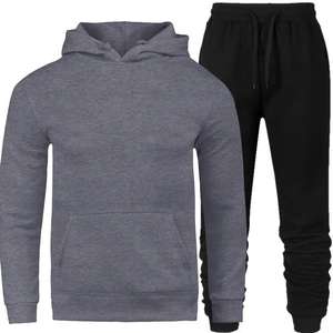 ชุดวอร์มสำหรับผู้ชายเสื้อฮู้ดสวมหัวสีพื้นปักลายเสื้อผ้าแนวสตรีทแบบกำหนดเอง - Product Image 1