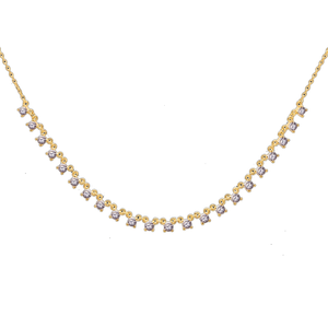 قلادة فضية عيار 925 مطلية بالذهب من الشركة المصنعة للمجوهرات، قلادة أنيقة مرصعة بالألماس والزركون - Product Image 1