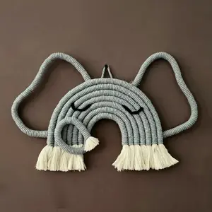 Offre Spéciale Éléphant Macramé Arc-En-Pépinière Tenture, Boho Safari Pépinière Décor, Chambre de bébé Décor