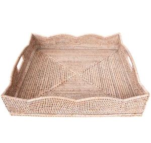 Bandeja para servir de ratán de diseño moderno, forma redonda de mesa, decoración tejida de alta calidad, Color marrón, para el hogar y la cocina - Product Image 6