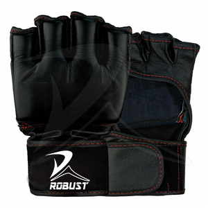Vente en gros Gants MMA et de boxe demi-doigts en cuir PU et PVC imprimés sur mesure avec logo personnalisé - Product Image 1