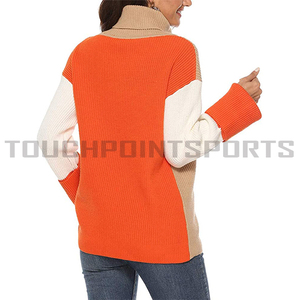 Suéter de Cuello Alto para Mujer, Estilo Vintage, Cuello en V, Corte Ajustado, 100% Algodón, Bordado de Ganchillo, Diseño Sólido - Product Image 2