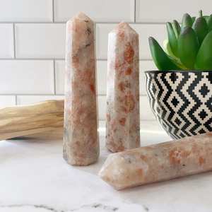 Premium Quality Agate <b>Tower</b> Chakra Sunstone <b>Crystal</b> Obelisk Polished Semi-Precious Stone Craft for Home Decoration Feng Shui - Product Image 2