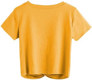 Nouvelle arrivée col rond Gym Crop Top Chemises Spandex de haute qualité tricoté Style décontracté solide impression sur mesure XL Logo Prix de gros - Product Image 2