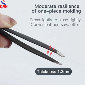 Pincettes à pointe inclinée de qualité professionnelle, pinces en acier inoxydable doré, pour sourcils et cils - Product Image 2