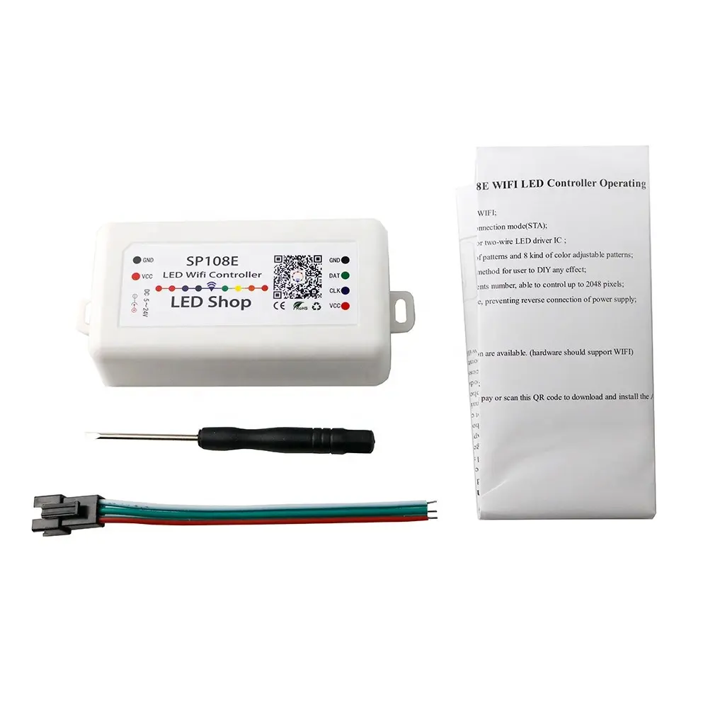 SP108E LED Wifi Controller by smart phone APP For WS2811 WS2812B WS2813 SK9822 APA102 LED Strip DC5-24V
