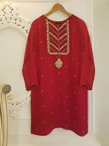 Trendy--ELEGANT--KURTA WITH <b>PANT</b> FOR Party-wear-dress with Beautiful--applique work for Party/ Wedding =2021. - Product Image 2