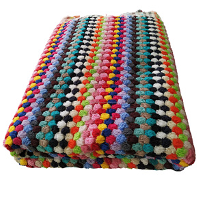 Serviette turque à la main multicolore de luxe, pompon modèle grand et taille à la main, ensemble hamam - Product Image 4