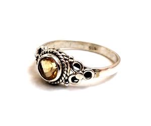 ชุดแหวนสเตอร์ลิงสไตล์คลาสสิกสีเงิน925พร้อมง่ามพลอยซิทรีนธรรมชาติตั้งค่าแบบเหลี่ยมเพชรพลอยสำหรับวันครบรอบ - Product Image 4