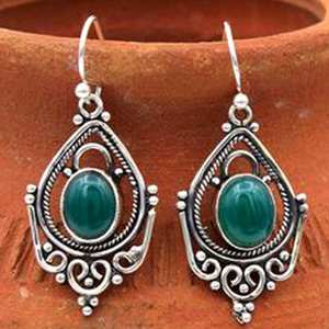 Dernier design, pierre précieuse naturelle Melagyat, argent sterling 925, fabrication artisanale, style ethnique, boucles d'oreilles unisexes pour mariage, certifiées IGI - Product Image 1