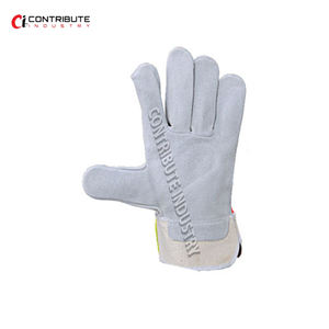 Gants de sécurité en cuir croûte canadien anti-coupure et antidérapants pour la construction, protection des mains, logo et couleur personnalisables, inspection QC % - Product Image 6