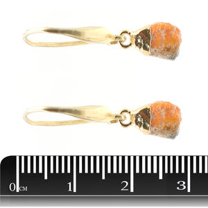 Boucle d'oreille en jaspe Bumblebee, forme brute, plaquée or avec fil d'oreille en argent sterling - Product Image 2