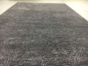 Juego de alfombras de lana de seda con ondas grises de lujo, suave, elegante, para interiores, moderno, con patrón de bucle, pila cortada, alfombras antideslizantes con respaldo - Product Image 3