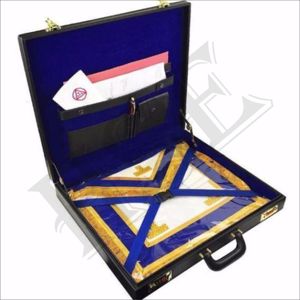 Masonic Regalia Hard <b>Briefcase</b> size : 19'' x 17'' x 3'' (inch) Excellent Quality Pure <b>leather</b> - Product Image 1