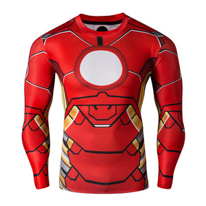 Superhero Suits Printed Knitted Rashguards Sportsmen <b>Custom</b> <b>Designed</b> <b>Compression</b> <b>Shirts</b> Long Sleeves Wholesale Made Pakistan - Product Image 1