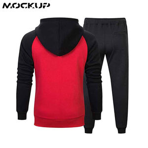 ชุดวอร์มแบบสวมหัวสำหรับผู้ชาย,ชุดกีฬาลำลองกันเหงื่อปิดแบบสวมศีรษะพอดีตัวพร้อมชุดวอร์มแบบมีกระเป๋า - Product Image 4