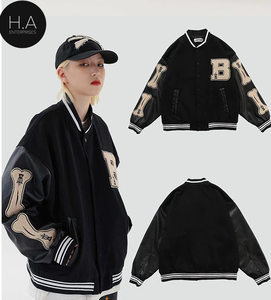 Chaqueta de estilo Hip Hop para hombre y mujer, chaqueta de béisbol masculina de estilo Bomber, con diseño de bloques de colores, estilo universitario - Product Image 6