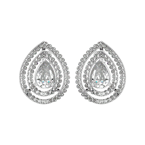 ต่างหูเพชรสุกใสตัดกลม116คุณภาพระดับพรีเมี่ยมแพ็คของขวัญฟรี - Product Image 1