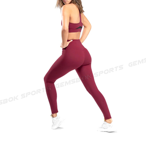 Haute qualité femmes deux pièces sport soutien-gorge et Legging ensemble hauts courts motif solide en gros sans couture Yoga costume pour l'entraînement - Product Image 3