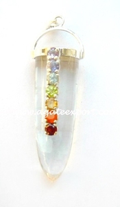 Cristal de cuarzo facetado colgante de Chakra - Product Image 2