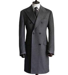 Luxury Quality Wool <b>Double</b> <b>Breasted</b> V-neck <b>Mens</b> Overcoat Steve & James for Winter Fashion - Product Image 1