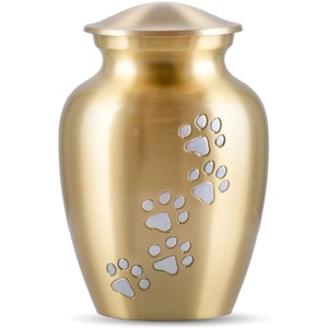 New Latest Gold Designer Silver Paw Print <b>Pet</b> <b>Urns</b> for Funeral Cheap Price for Sale Direct Wholesale Manufacture Sale <b>Pet</b> <b>Urn</b> - Product Image 1