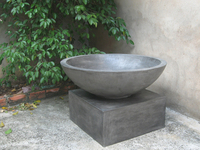 Bol d'eau en béton de 36 pouces de haute qualité Pots de fleurs classiques antiques de luxe pour la décoration de jardin