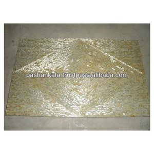 Base de mesa de piedra semipreciosa, Perla madre - Product Image 1