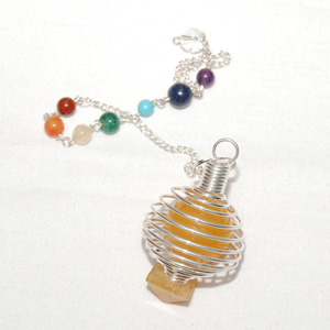 Buy Online Golden Quartz Chakra Pendulums : Golden Quartz Chakra Pendulums for Sale - Product Image 1