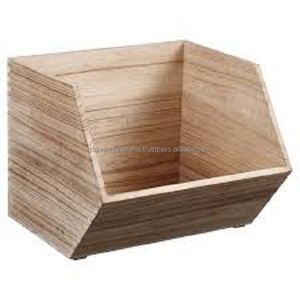 Panier de rangement rectangulaire en bois moderne et écologique - Product Image 4