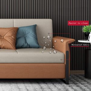 Sofá Cama Moderno de Lujo de 3 Plazas, de Madera Maciza, con Sistema de Apertura Extensible, Tapizado en Terciopelo Impermeable, Multiusos para Villa, Escuela, Parque - Product Image 1