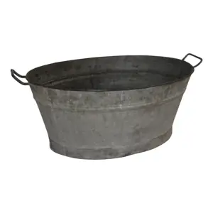 Seau Galvanisé Vintage Poignée Baignoire Métal Distressed Rustic Flower Planter Wash Tub Photos et photos libres de droits