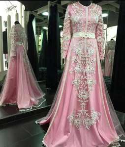 Robe de soirée musulmane formelle pour mariage marocain Robe de soirée élégante à manches longues et modeste pour femmes 2025 - Product Image 1