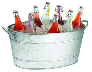 <b>Galvanized</b> Metal Oval Party <b>Tub</b> for Ice Buckets or Beverage Storage - Product Image 2