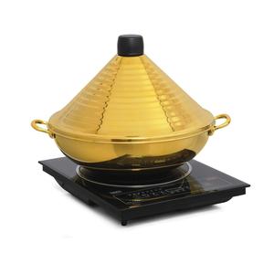 Pot de service à riz plaqué or chauffe-plats cuisinière vaisselle dernier présentoir multifonctionnel de restauration de mariage chauffe-plats - Product Image 1