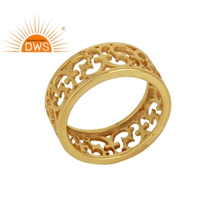 Anillo de plata de ley chapado en oro de 14k para mujer, sortija de eternidad, estilo elegante, venta al por mayor - Product Image 1