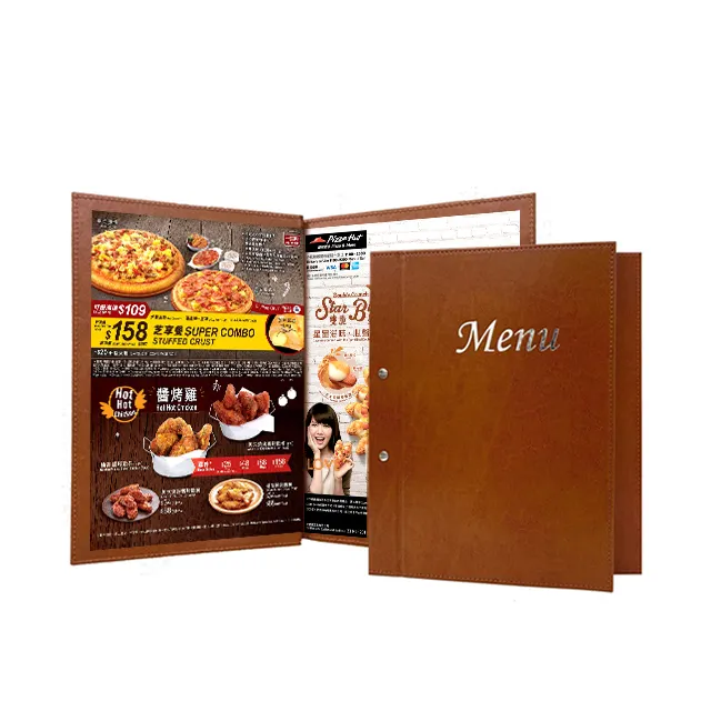 Factory direct hardcover restaurant menu book with great price