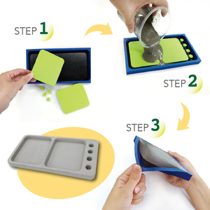 Organiseur de bureau en béton avec porte-cartes et compartiments pour fournitures de bureau - Product Image 2