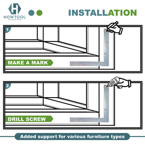 Hỗ Trợ Sửa Chữa Phẳng Hình Chữ L Sửa Chữa <span class=keywords><strong>T</strong></span>ấm Góc Nẹp Kim Loại 8 "X1" - Product Image 4
