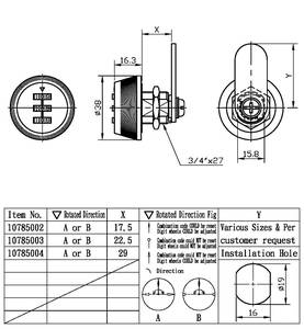 Cylindre de serrure à combinaison moderne sans clé à 3 chiffres en alliage de zinc pour l'utilisation de portes armoires meubles écoles gymnases espaces extérieurs - Product Image 6